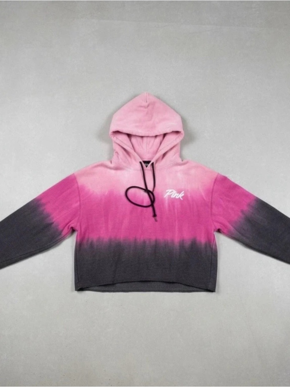 Victoria's Secret PINK Pink-to-Gray Ombre Cropped Hoodie